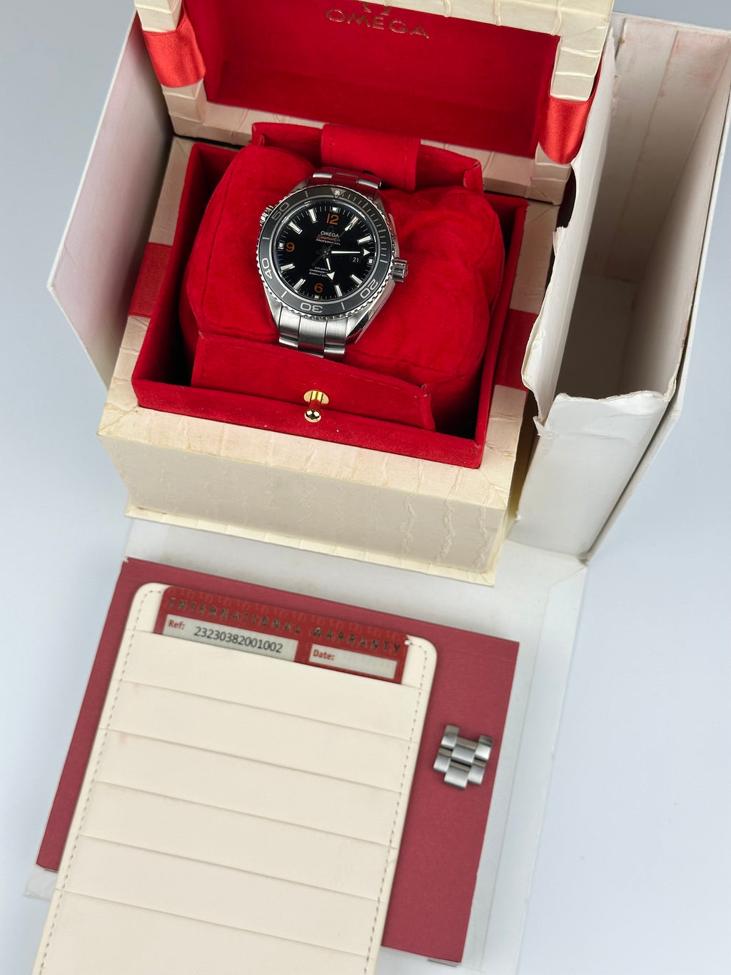 Omega Planet Ocean Black 38mm - 232.30.38.20.01.001 Box Papers