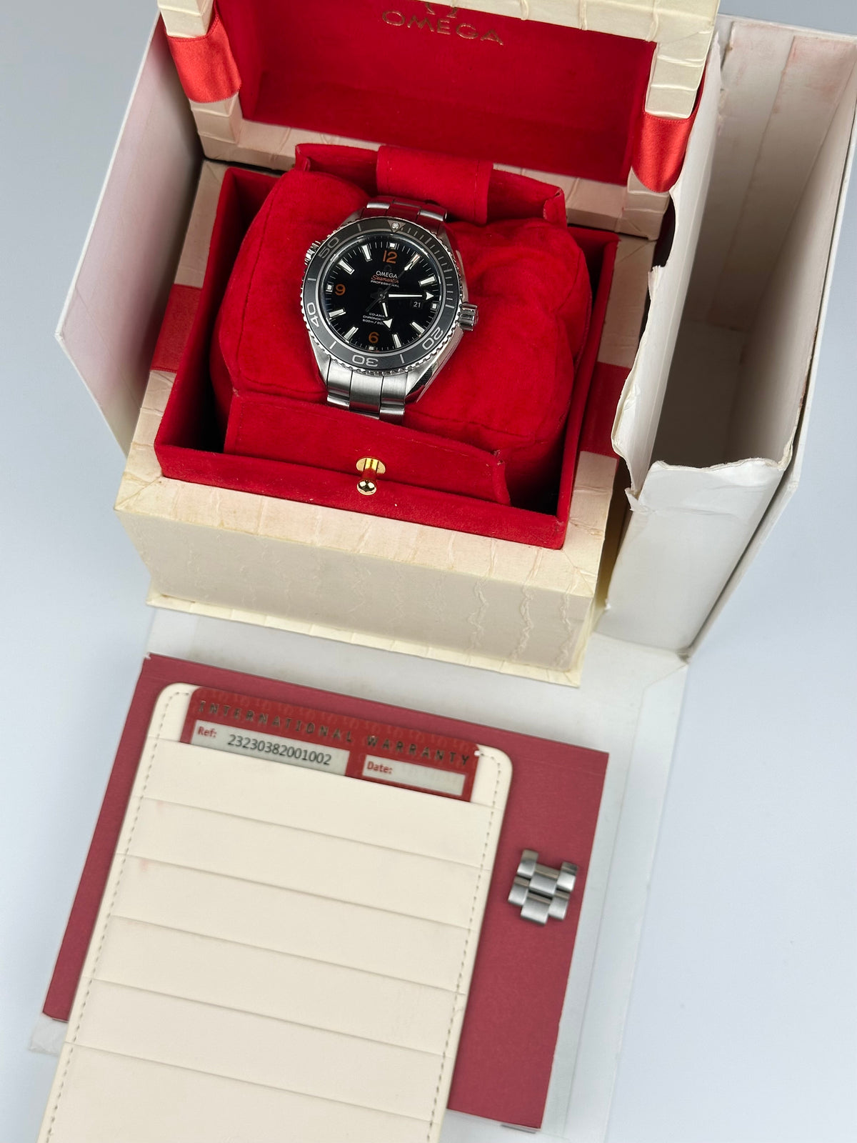 Omega Planet Ocean Black 38mm - 232.30.38.20.01.001 Box Papers