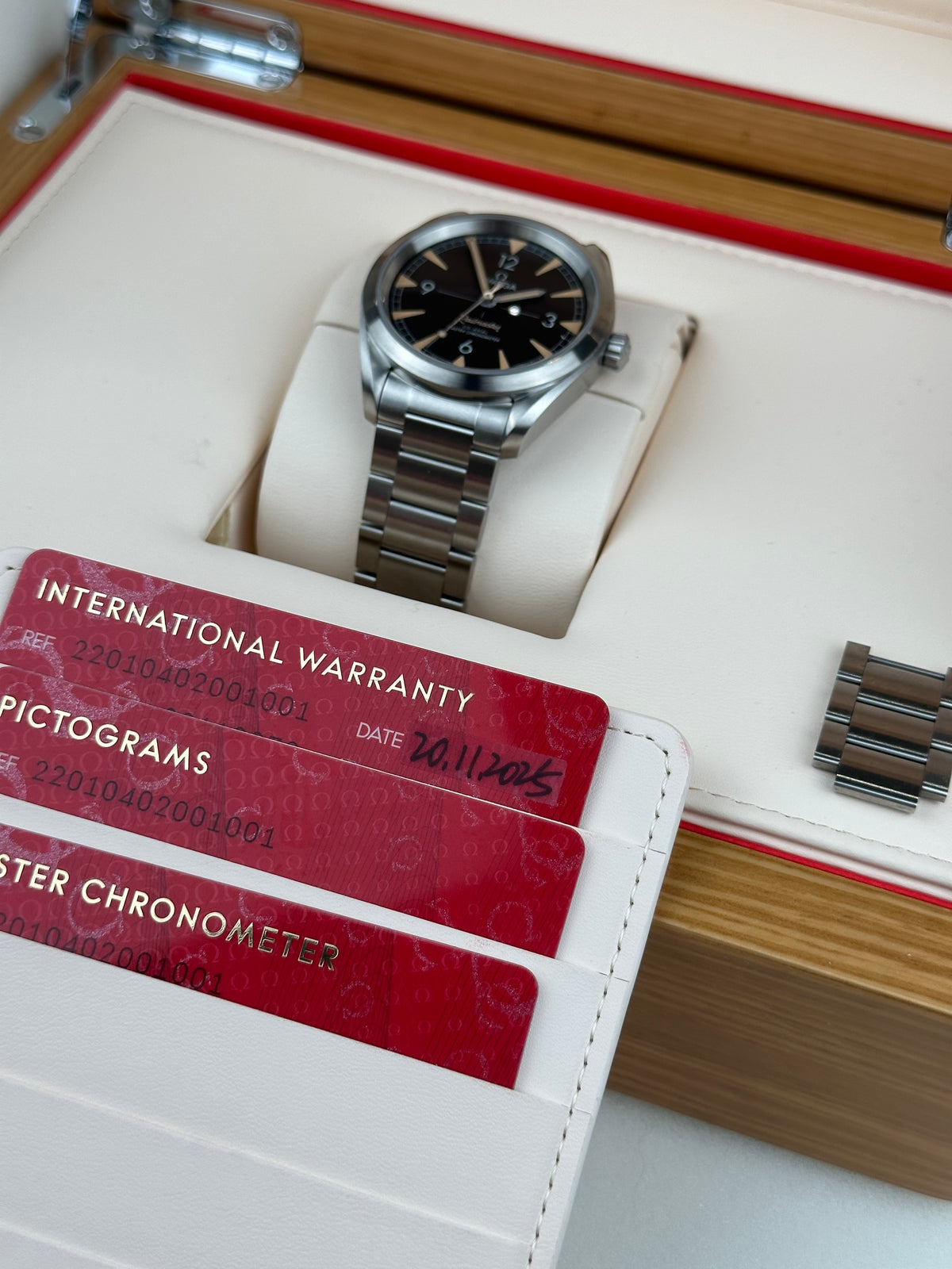 2025 Omega Railmaster Black - 220.10.40.20.01.001 Box Papers