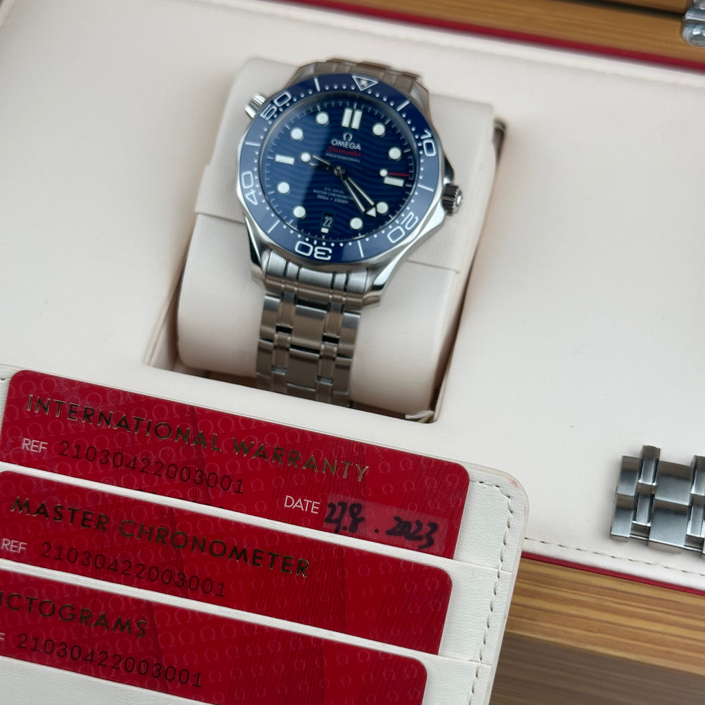 2023 Omega Seamaster 300M Blue - 210.30.42.20.03.001 Box Papers