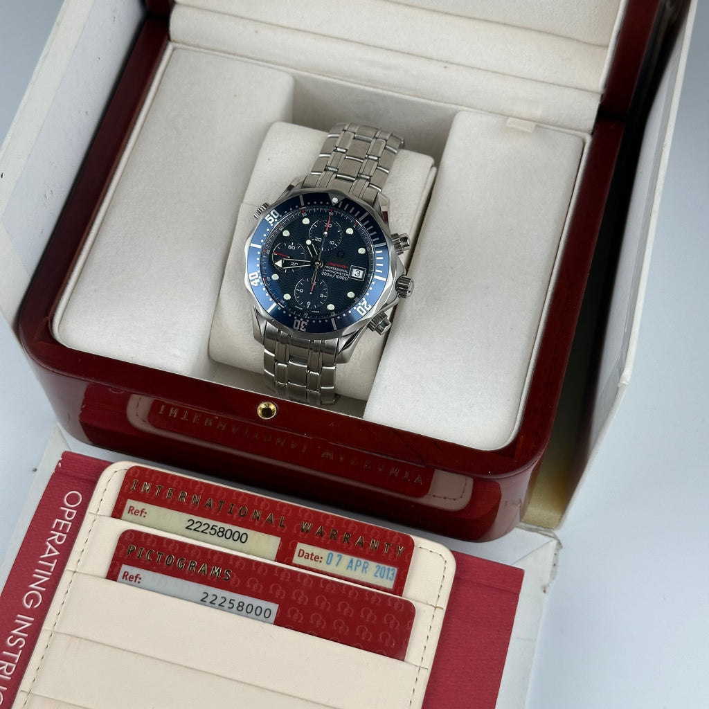 Omega Diver Chronograph Blue 2225.80 Box Papers 2013