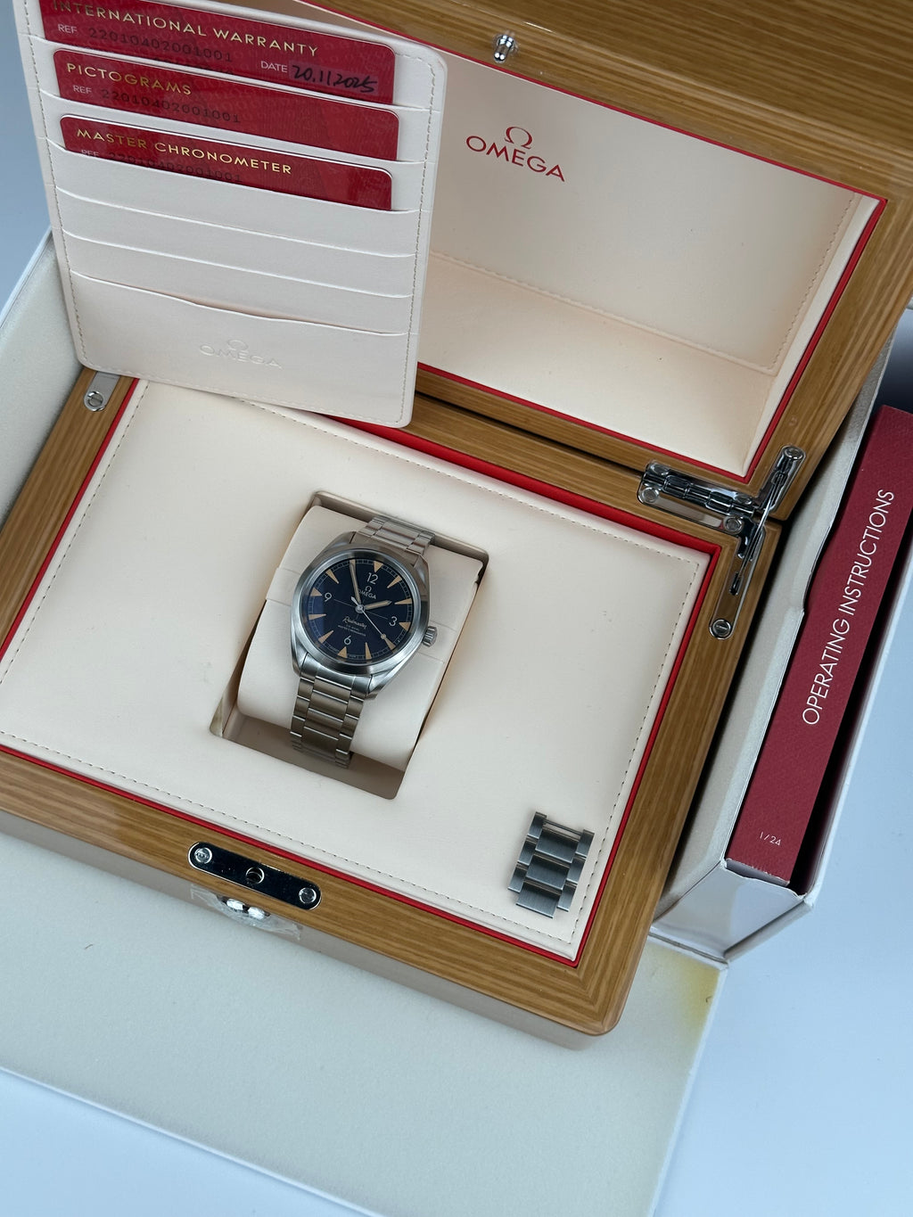 2025 Omega Railmaster Black - 220.10.40.20.01.001 Box Papers