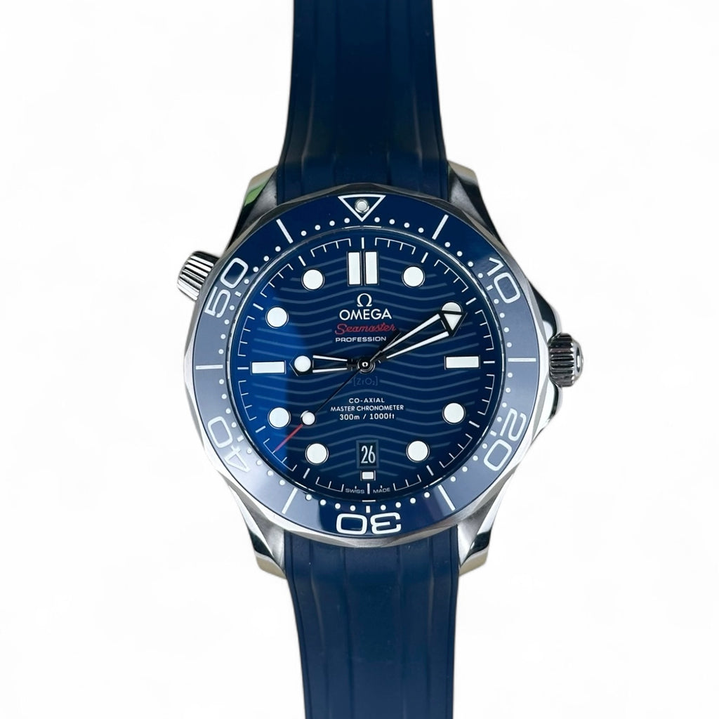 2023 Omega Seamaster 300M Blue Rubber 210.32.42.20.03.001 Box Papers