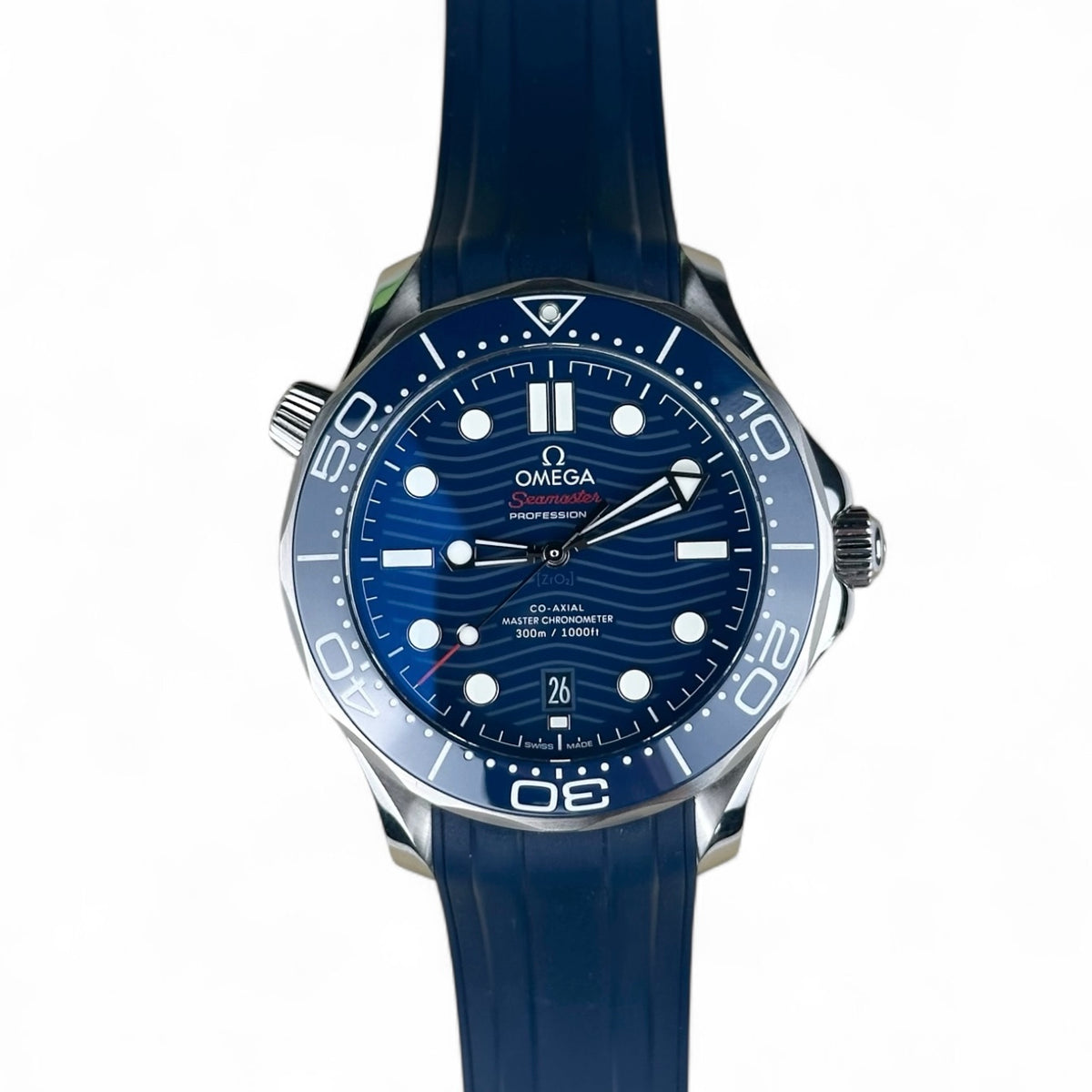 2023 Omega Seamaster 300M Blue Rubber 210.32.42.20.03.001 Box Papers