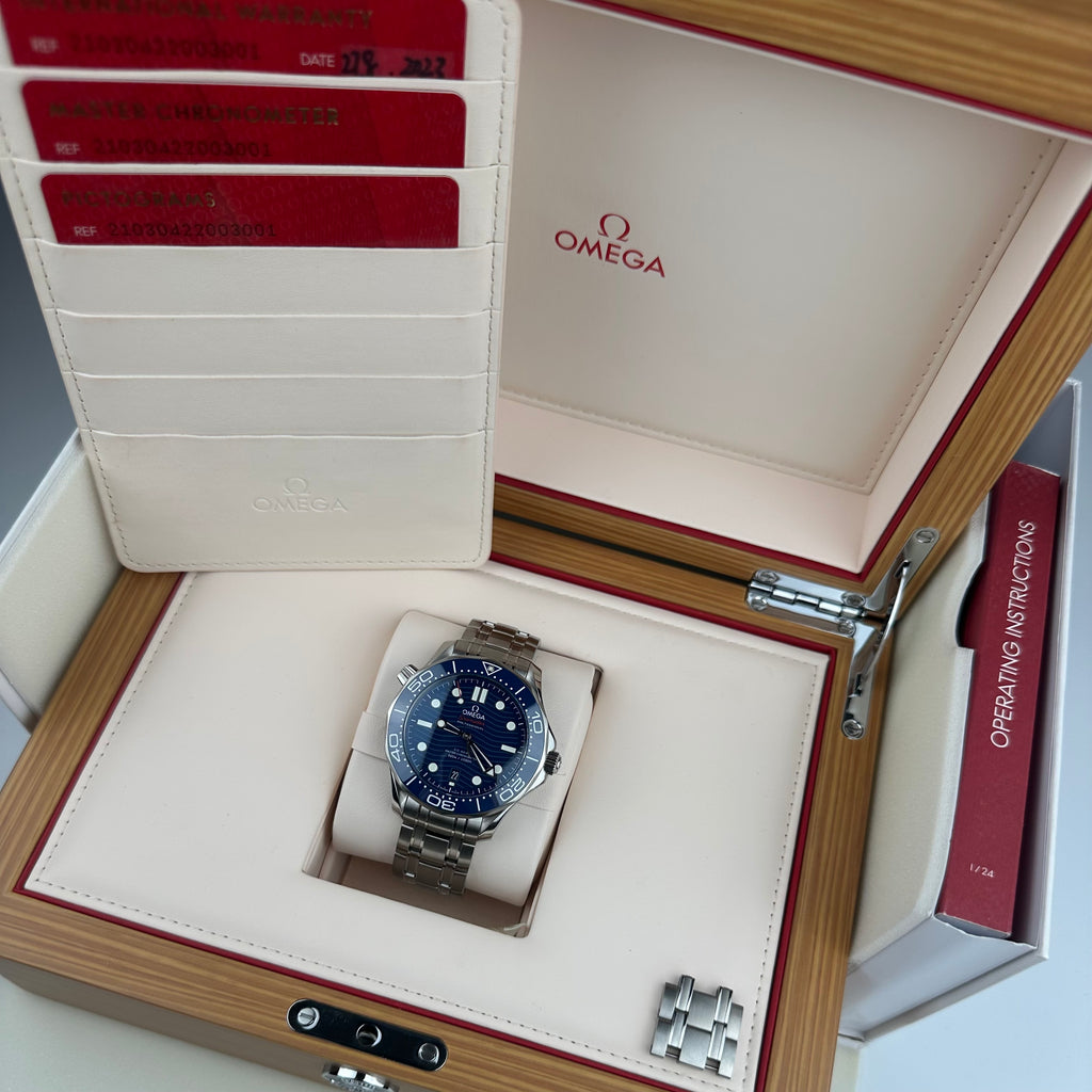 2023 Omega Seamaster 300M Blue - 210.30.42.20.03.001 Box Papers